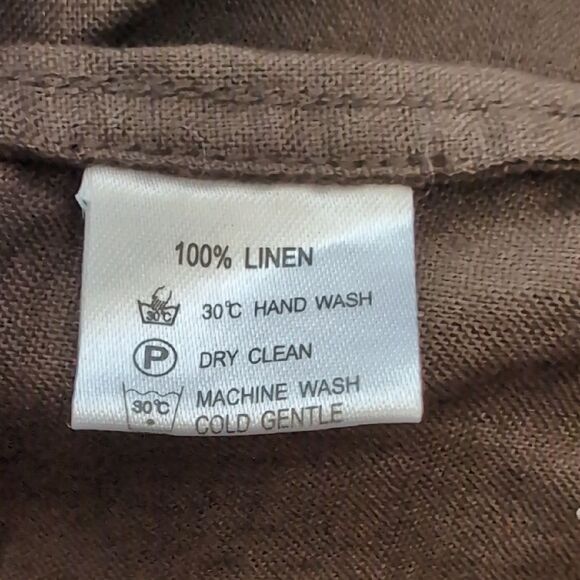 Vivid Chocolate Brown 💯 Linen Midi Slip Dress Large - Picture 4 of 12